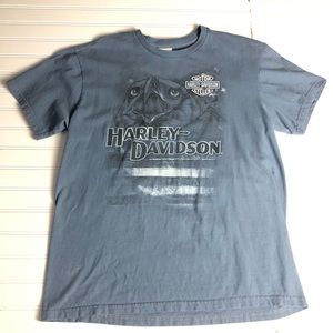 Harley-Davidson Blue/Gray Tee Bloomington IL Sz L
